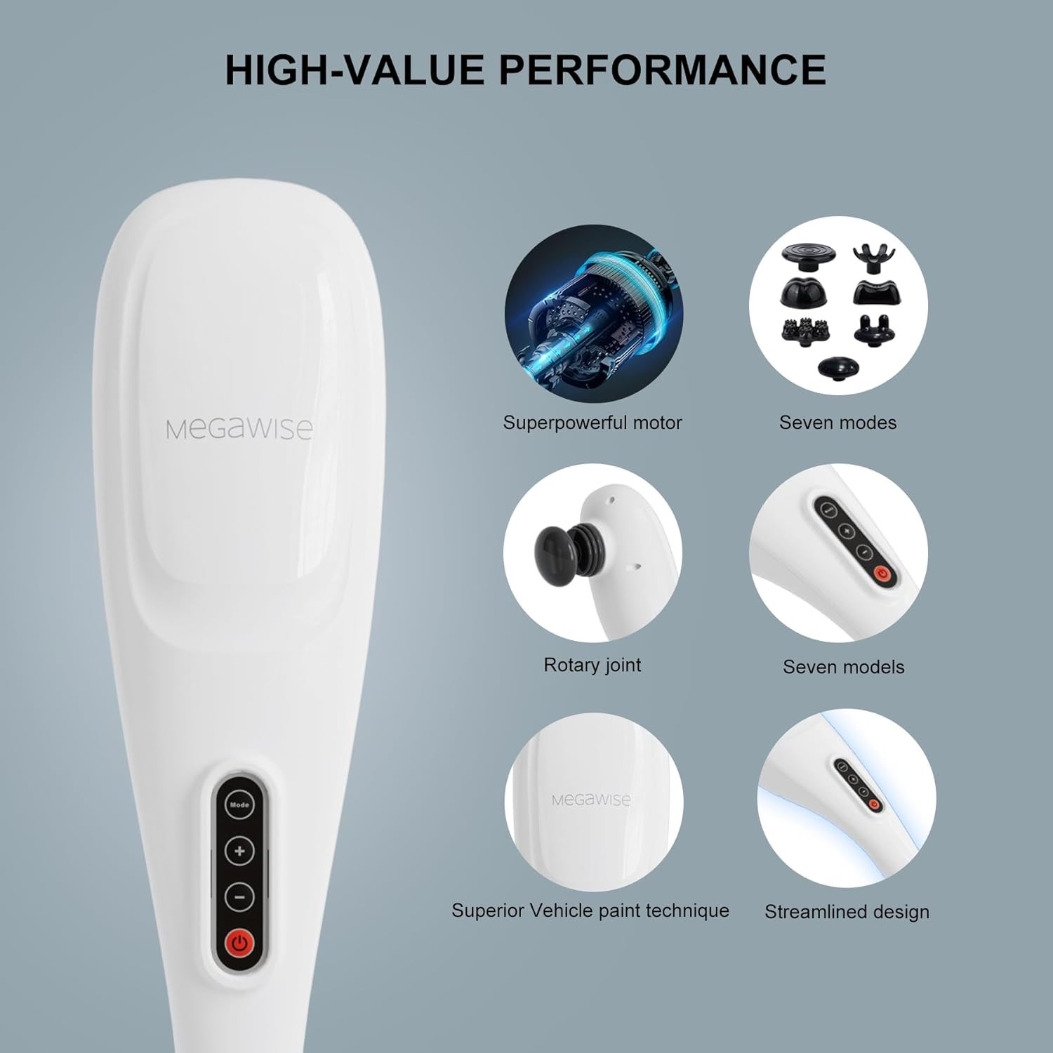 Ergonomic Deep Tissue Massager with Heat – Corded, Versatile Relief Solution