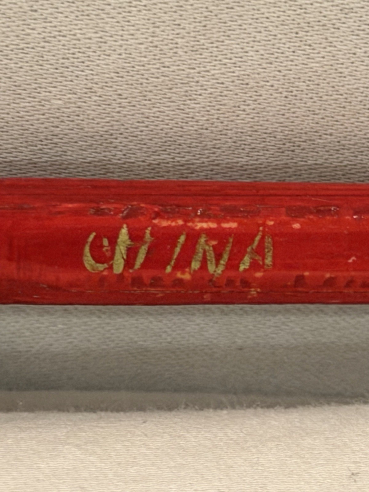 Vintage Wooden Back Scratcher Red With Green Flowers Gold Accents Made in China