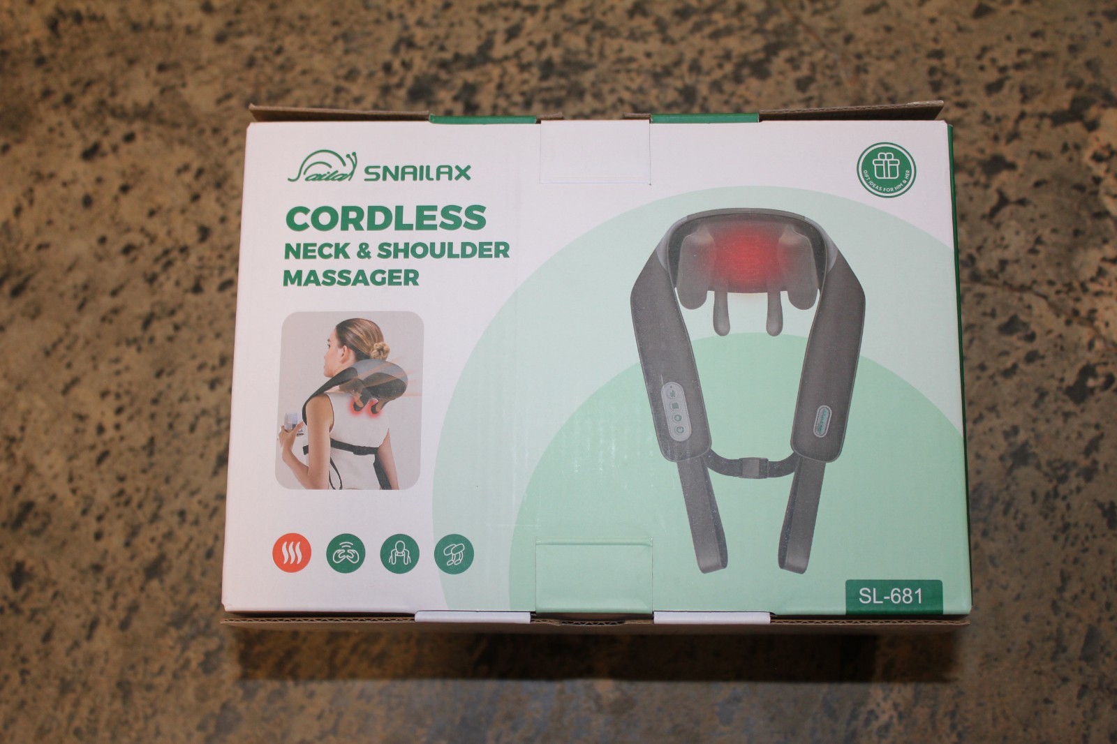 Snailax Neck Massager with Heat, Cordless Deep Kneading Shoulder Back Massager