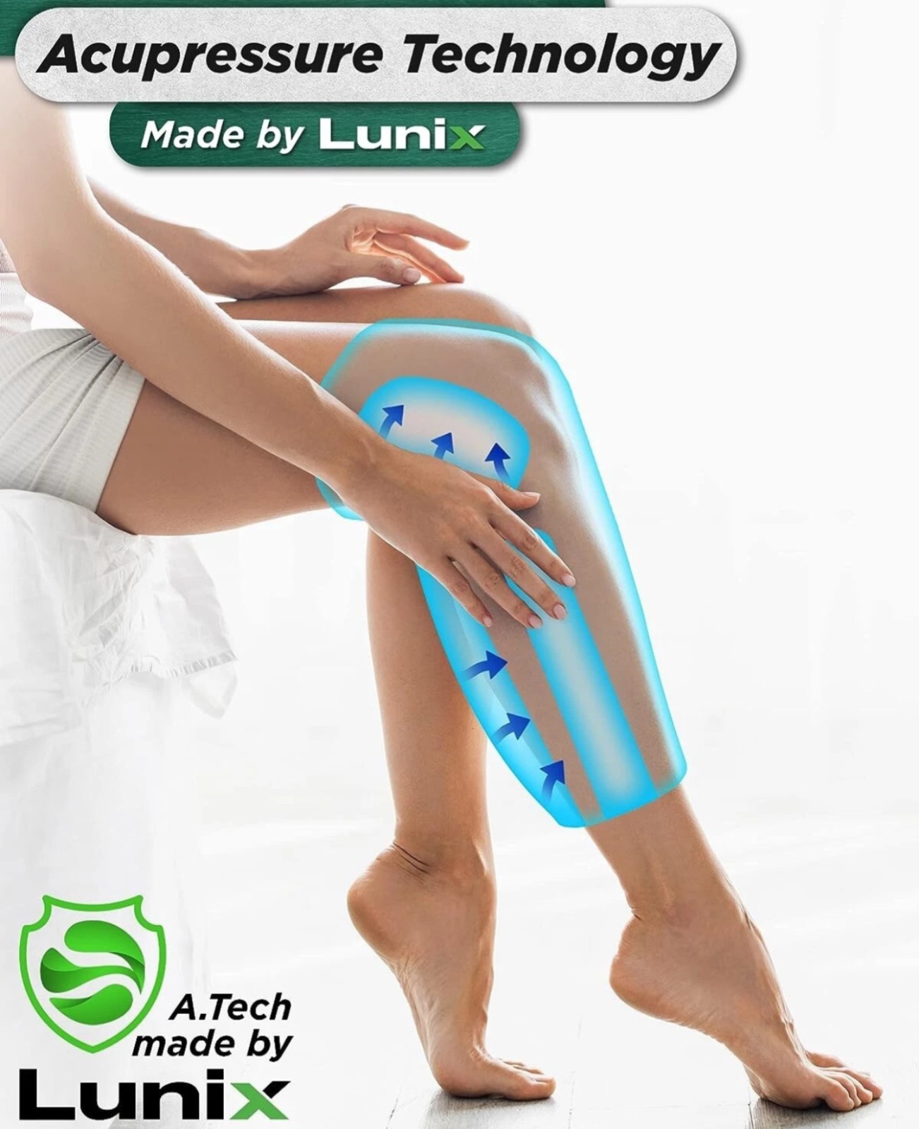 LX4 Knee Massager w/Heat Compression Rechargeable Thigh, Calf, Knee 6x Intensity