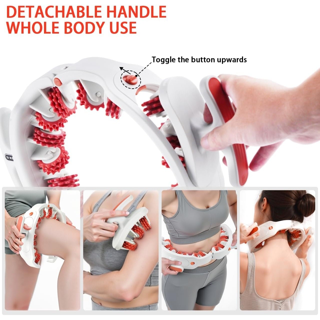 3 in 1 Cellulite Manual Body Massage Roller, Gentle Relaxation Home Spa ~ NEW