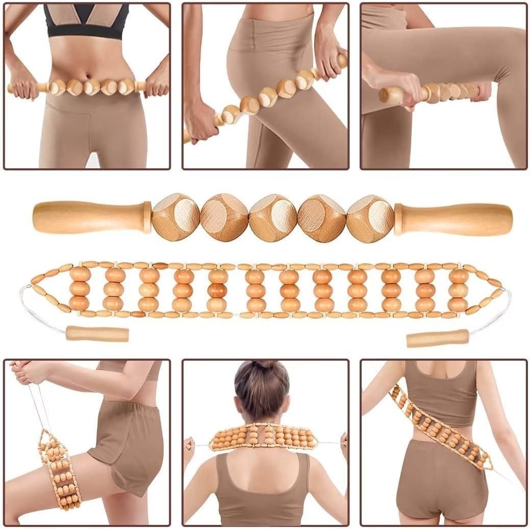 10-in-1 Wood Therapy Massage Tools Wooden Massager for Body Shaping Massage Too