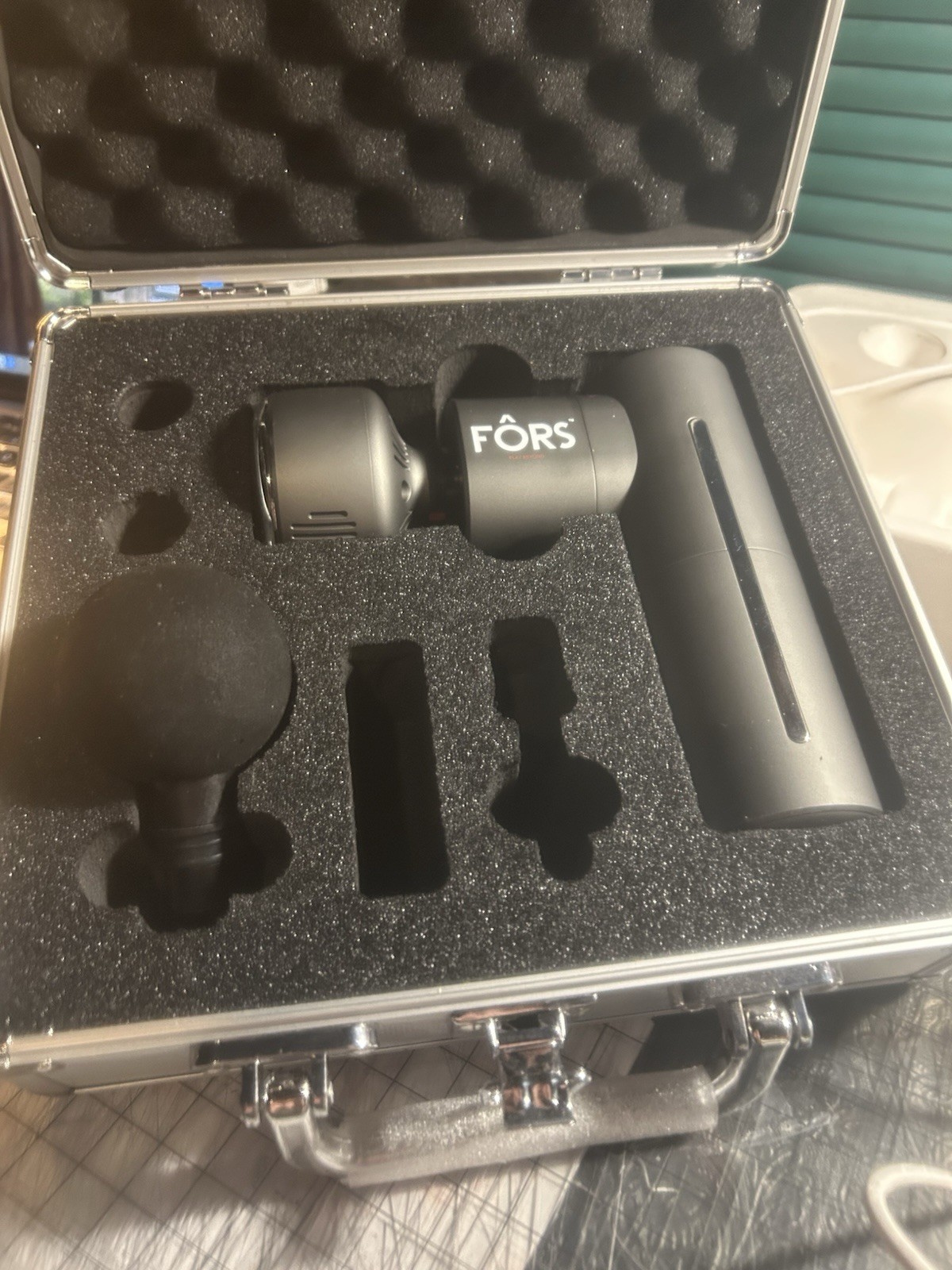 FORS Cryo-Thermo Massager. 5 Massage Heads With Charging Cable And Carrying Case