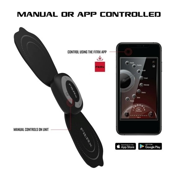 FitRx Electrode Wireless Massager – Rechargeable TENS Unit Muscle Stimulator wit