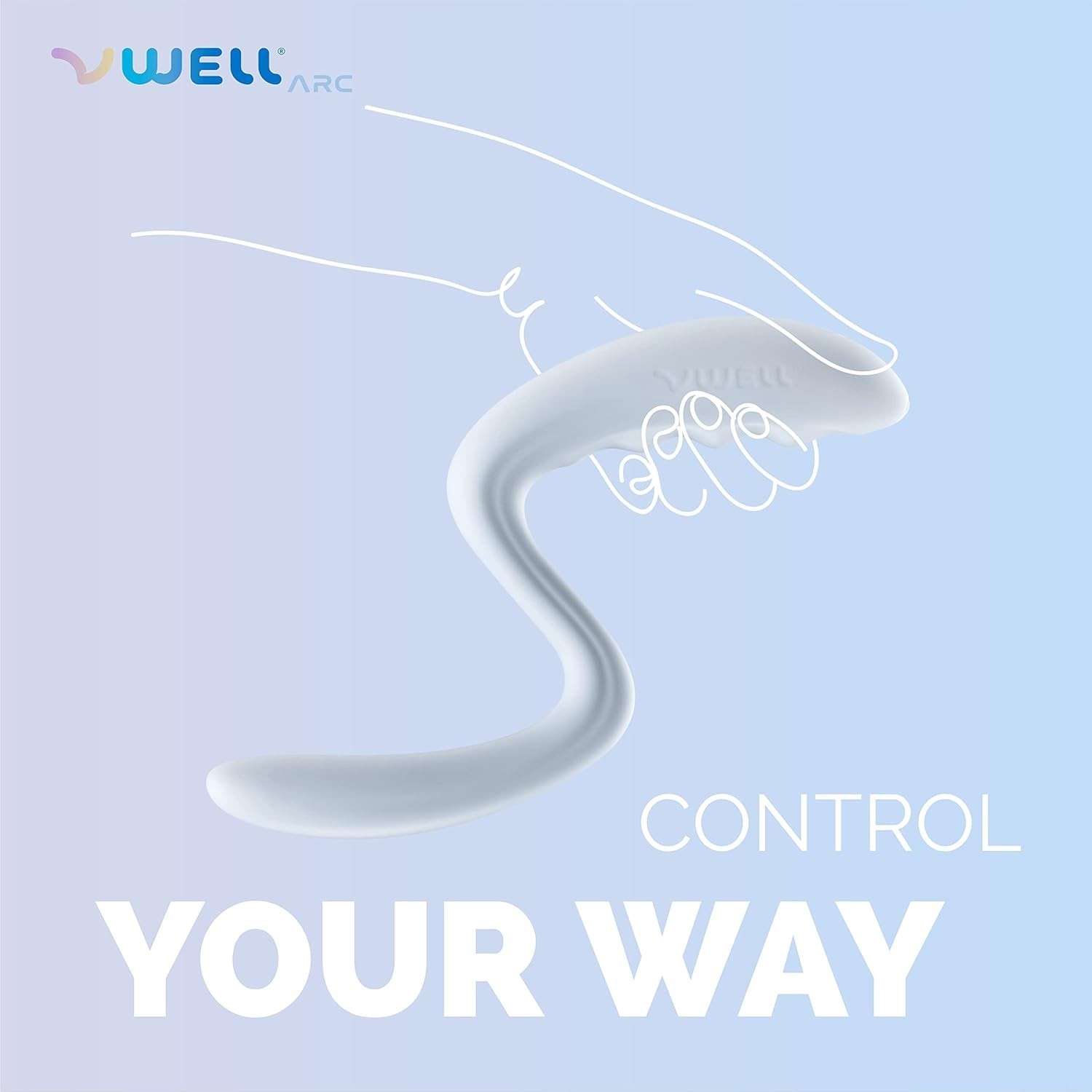 Ergonomic VWELL Arc Vibrating Wand – Body-Safe & Hypoallergenic for Relaxation