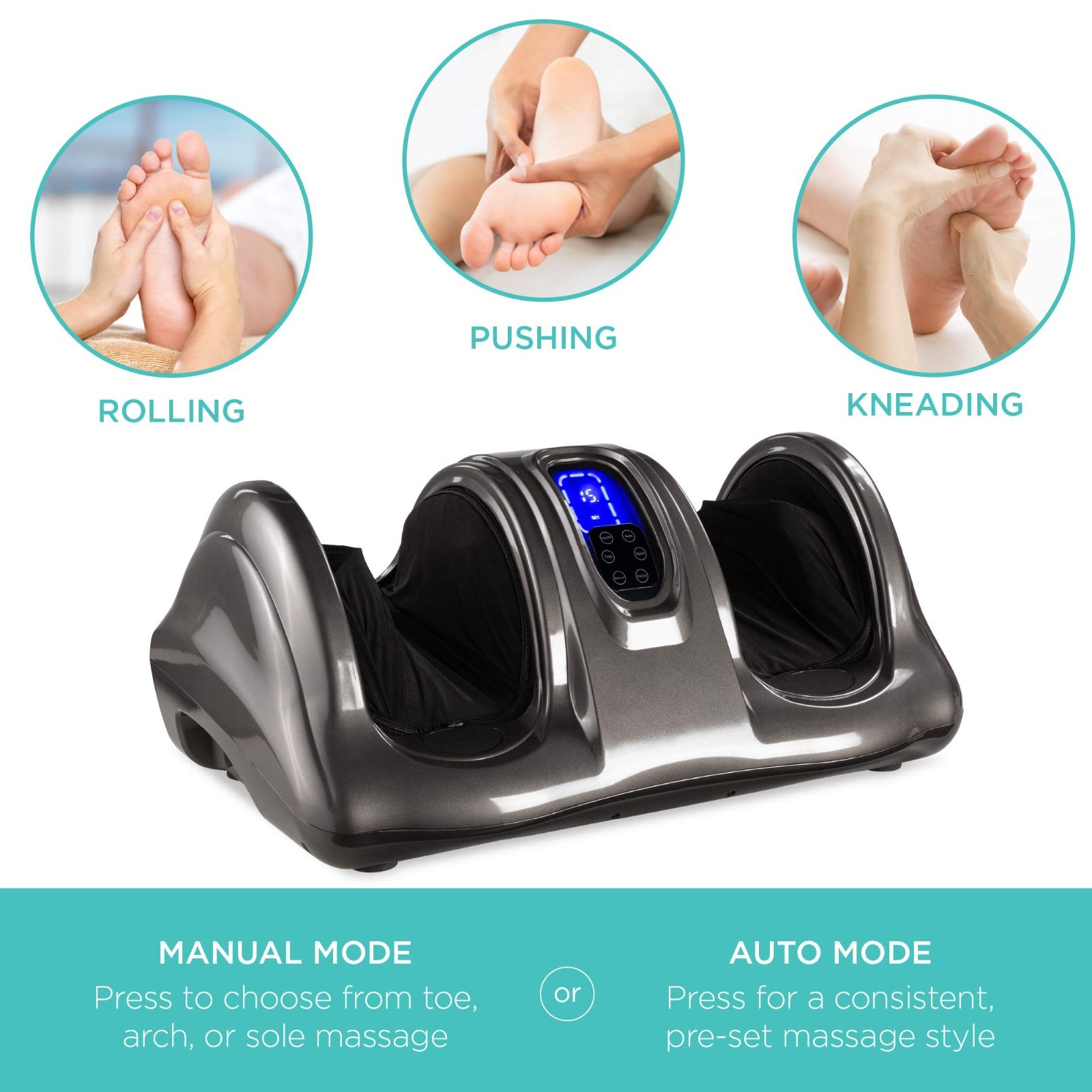 Shiatsu Foot Massager for Pain Relief, Plantar Fasciitis, Neuropathy, Remote Con