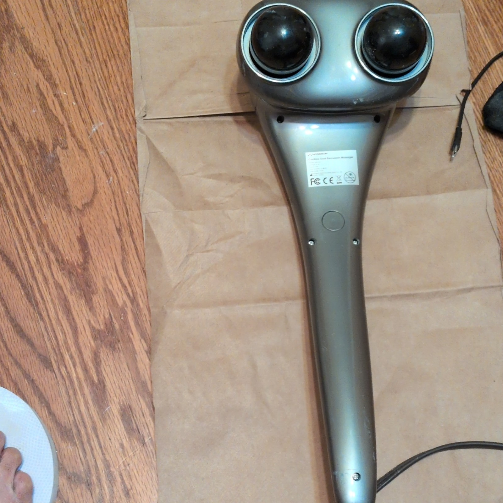 Hangsun Massage Wand Gray Handheld Multispeed 2 Heads Random Pulse Soft Normal