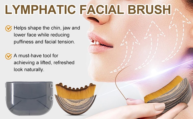 Lymphatic Drainage Massage Face Lymphatic Contour Brush Dry Brushing Face Brush