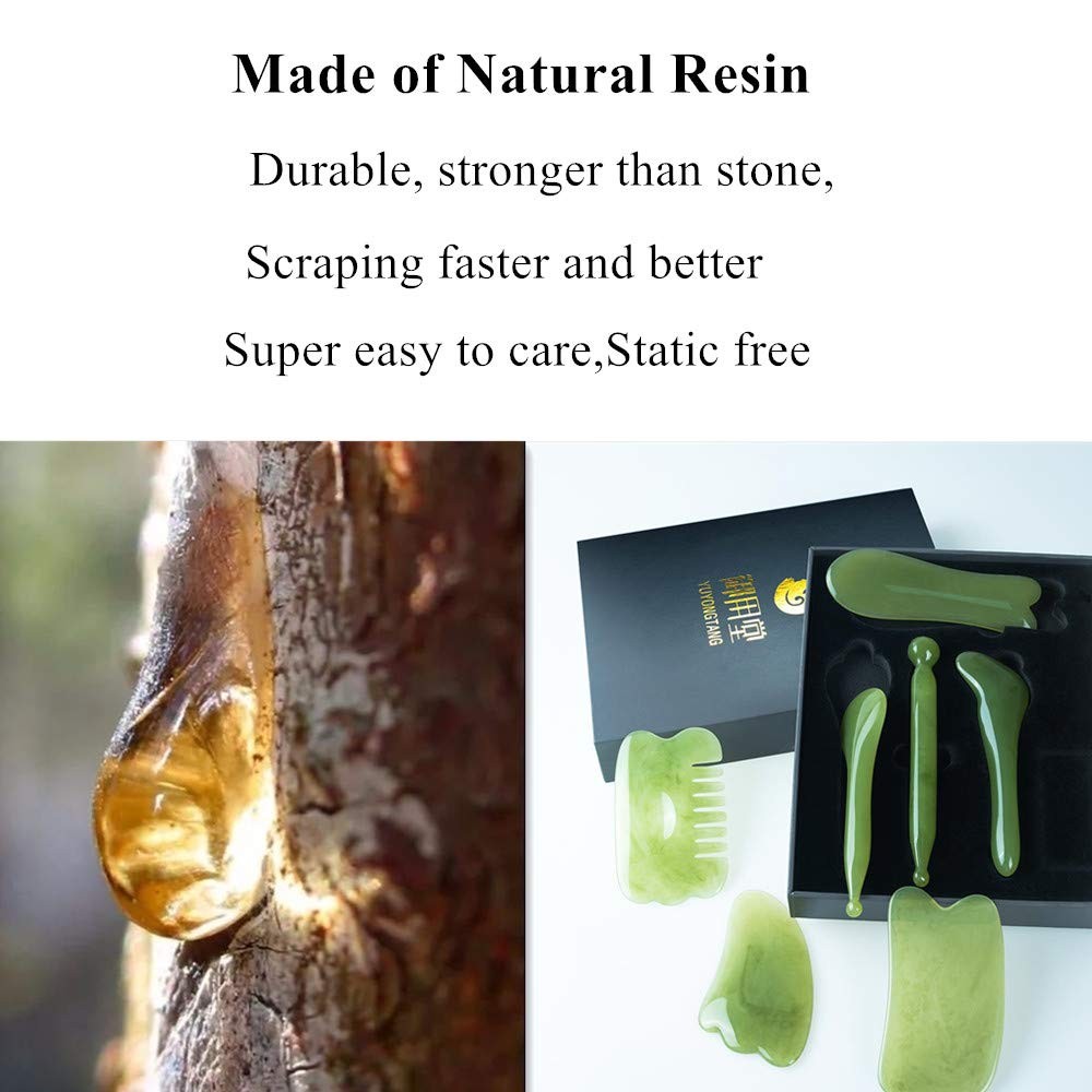 7 Pieces Gua Sha Scraping Massage Tool,Natural Resin GuaSha Tool Massage Tool…