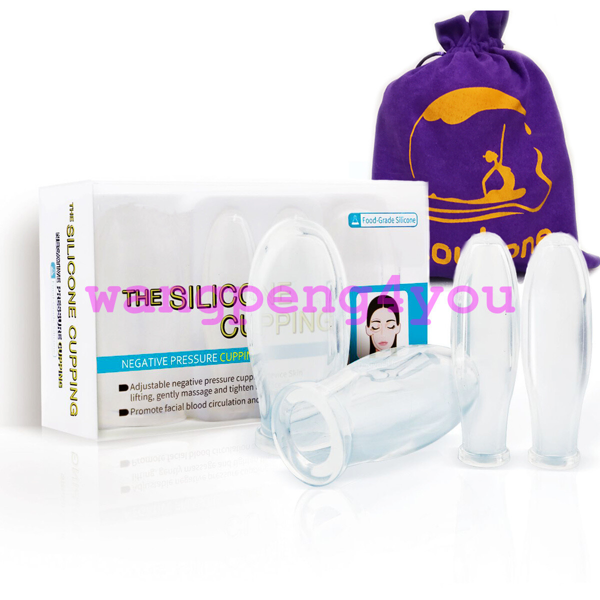 SILICONE Anti cellulite Massage Cups Anti aging Vacuum Cupping Set Face Facial