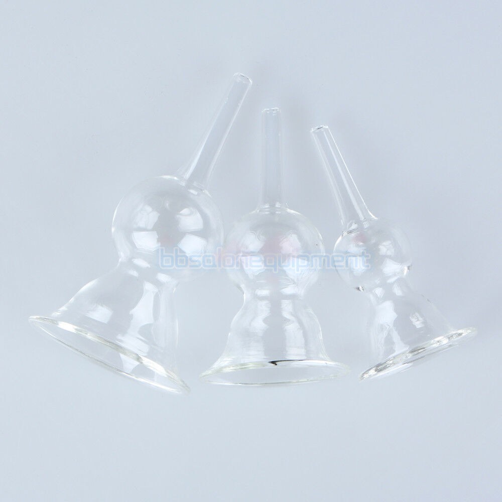 3PCS Vacuum Replace Attachment Cupping Glass Cup For Breast Care Beauty Machine