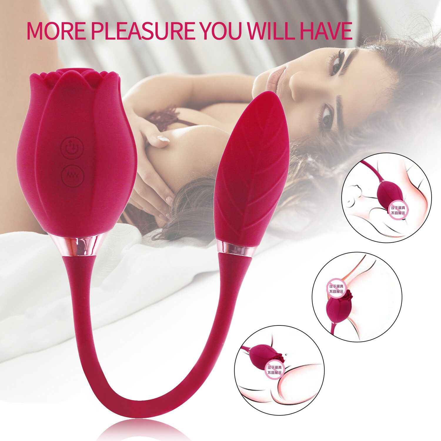 Rose Female Massage 10-Speeds Massager Tongue Double-head Licking Birthday Gifts