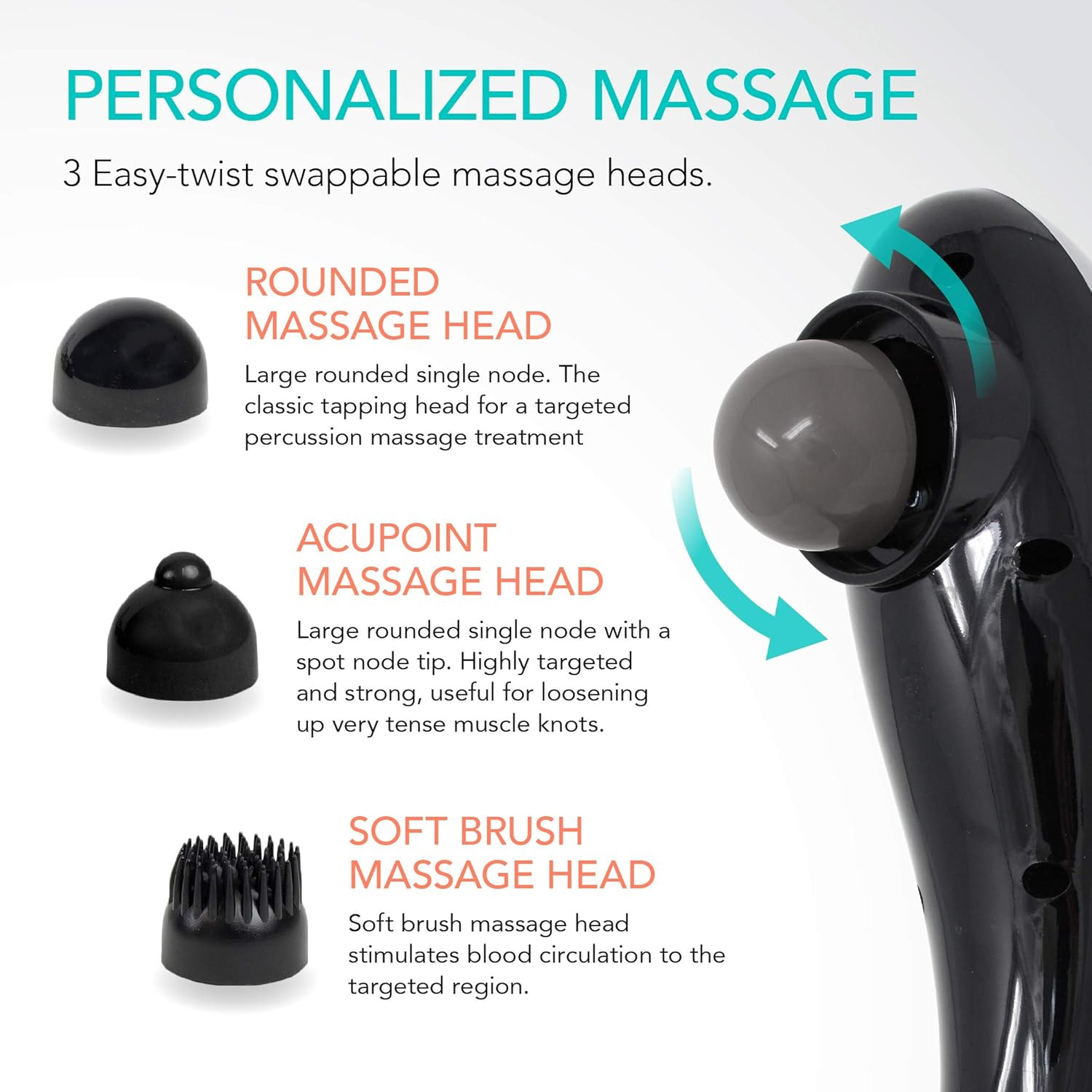 Tapping Pro – Handheld Deep Tissue Back, Neck, Shoulder, Leg, Calf Muscle Massag