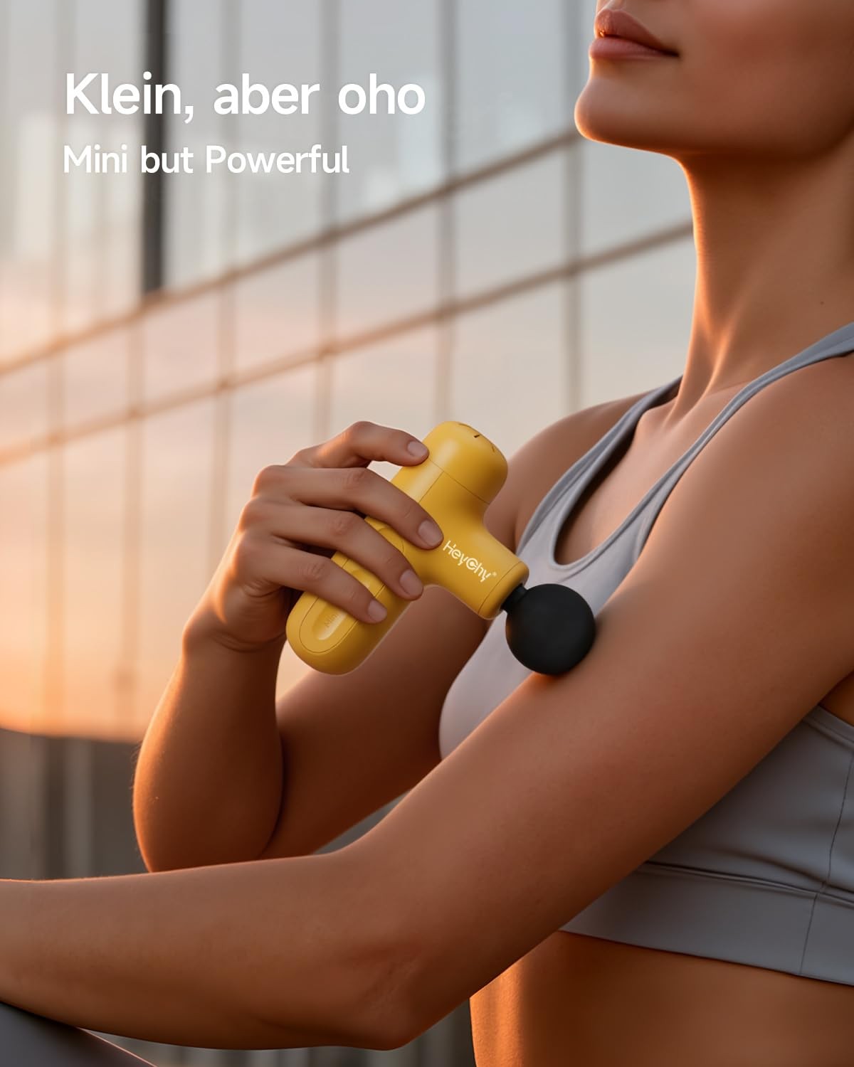 HEYCHY Super Mini Massage Gun Deep Tissue, Handheld Muscle mini, Yellow