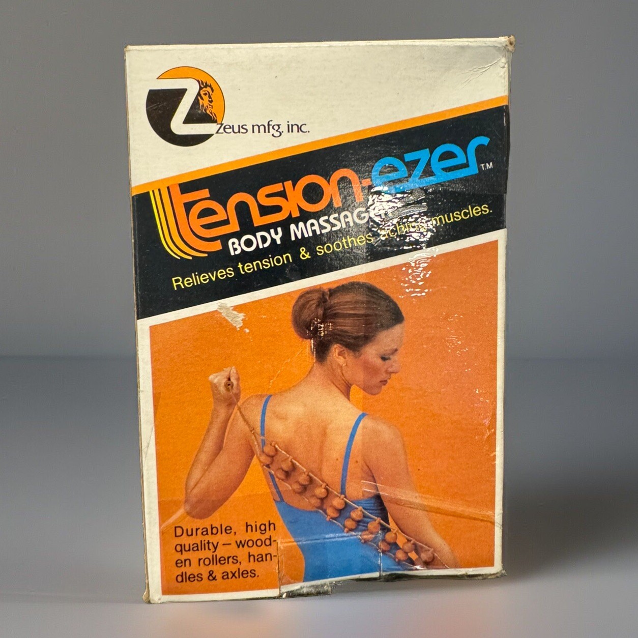 Vintage Zeus Mfg Inc Tension-ezer Body Massager Wood Rollers made in USA