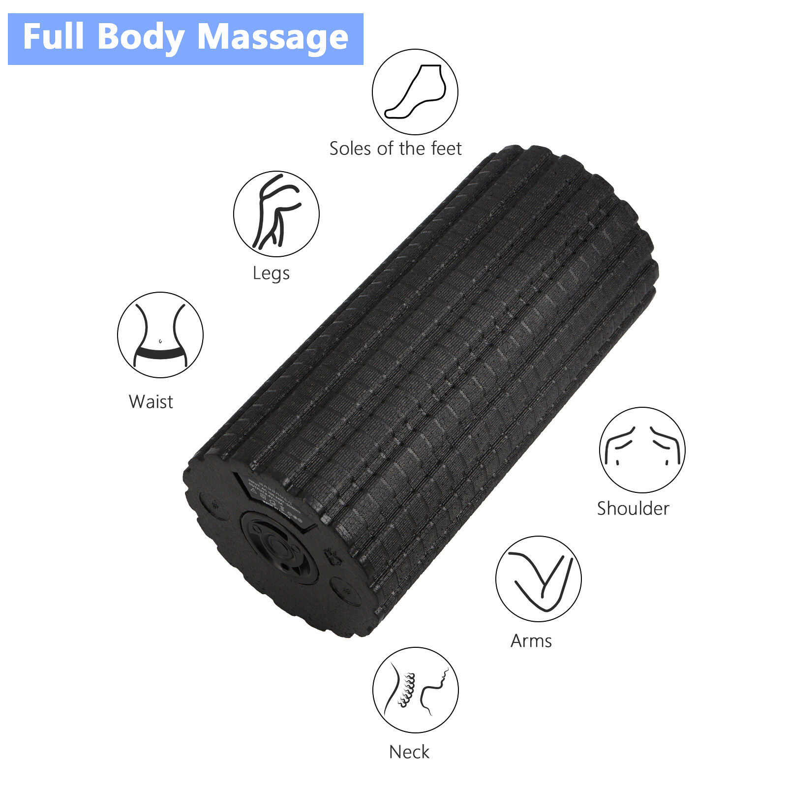 Electric Foam Roller 4 Speed Vibrating Yoga Massage Muscle Roller High-Intensity