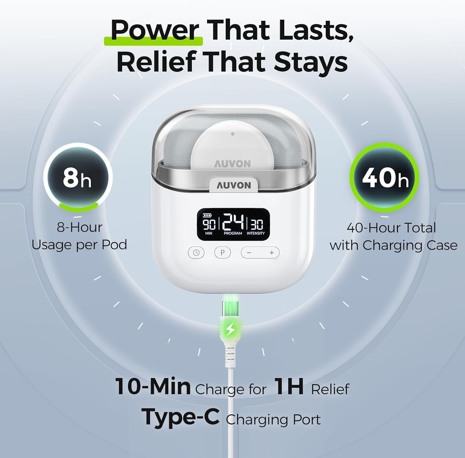 Wireless 24 Modes TENS Unit Muscle Stimulator for Pain Relief, A White