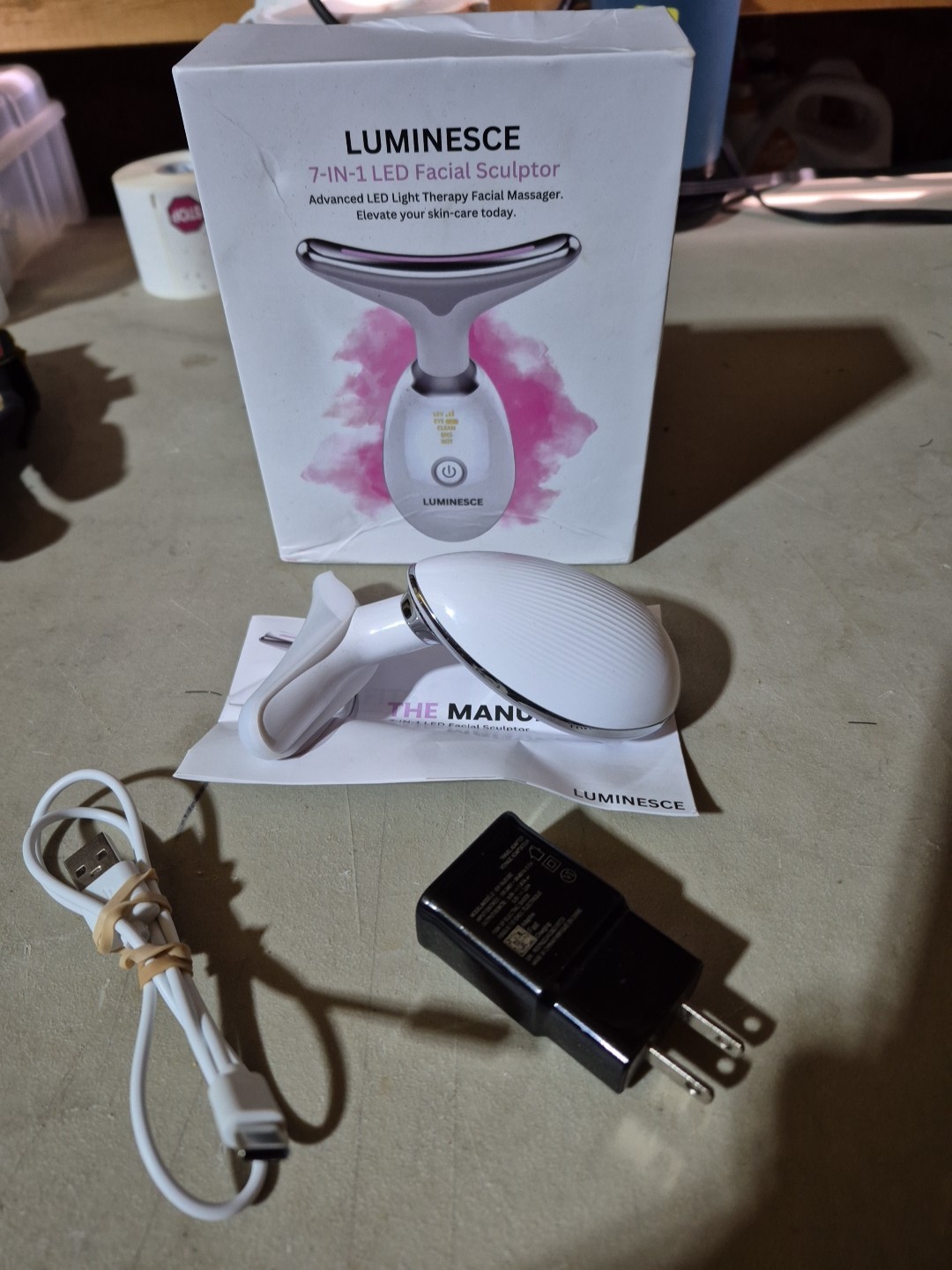 LUMINESCE 7 In 1 LED Facial Sculptor Advanced Light Therapy Facial Massager
