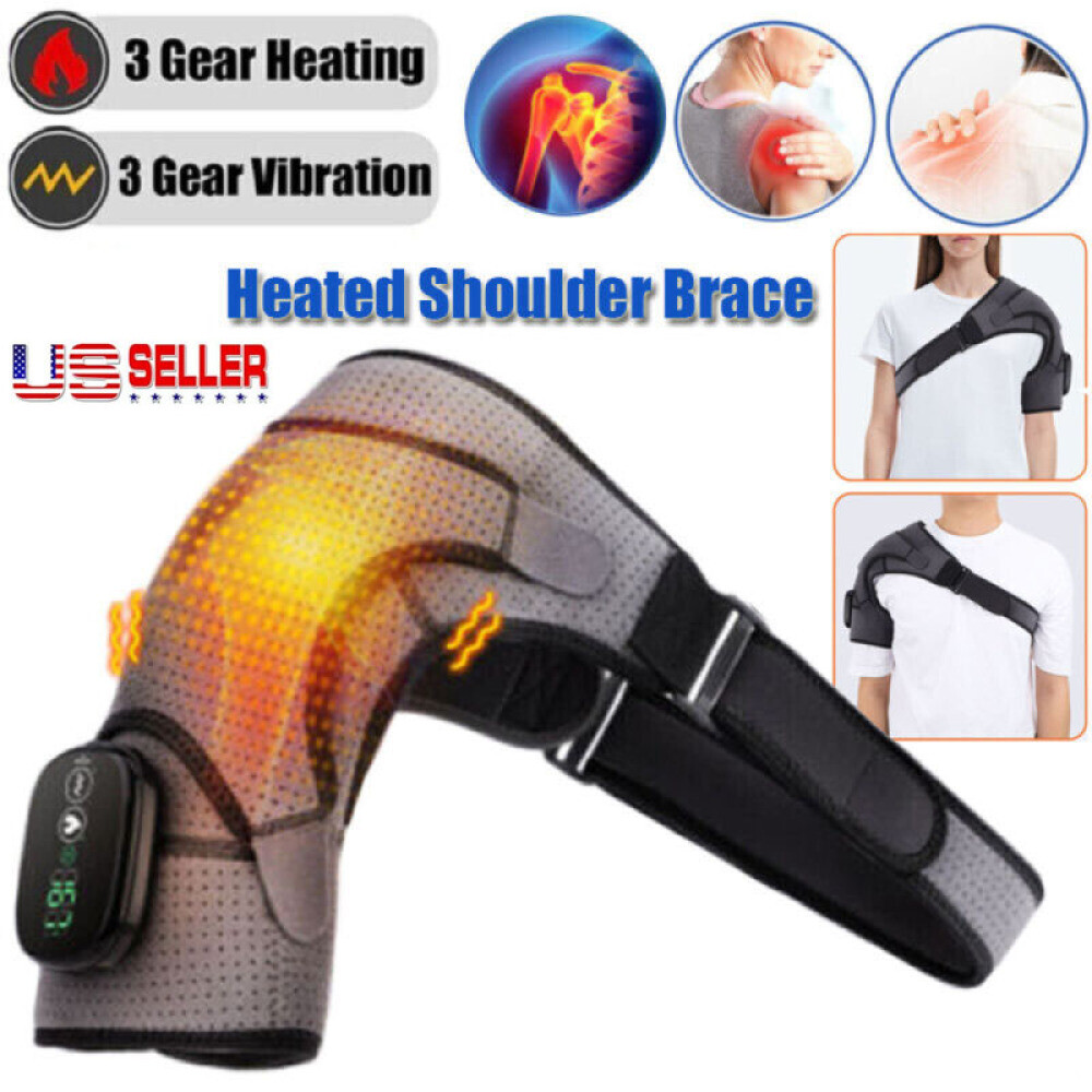 Electric Heated Shoulder Massager Brace with Vibration Therapy Joint Pain Relief