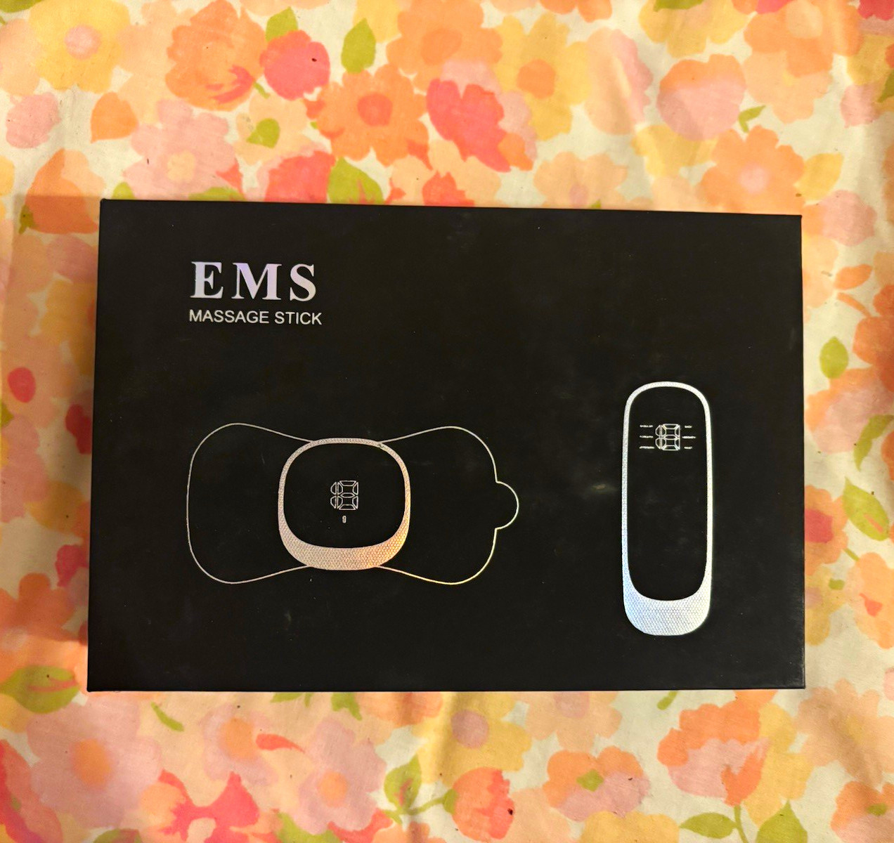 EMS Rechargeable EMS Massage Stick Kit w/ Case, Cables & Pads, Gray