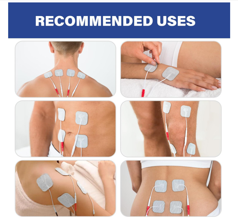 40PCS TENS Pads Replacement Electrode Pads Reusable EMS Muscle Stimulator 2×2