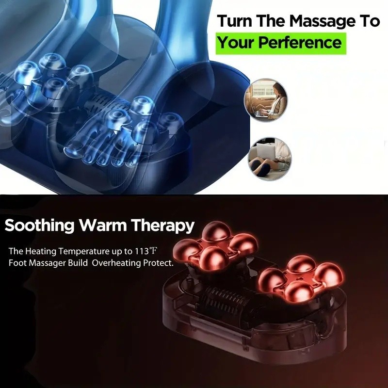 Electric Foot Massager Hot Compress Shiatsu Kneading Calf Leg Roller