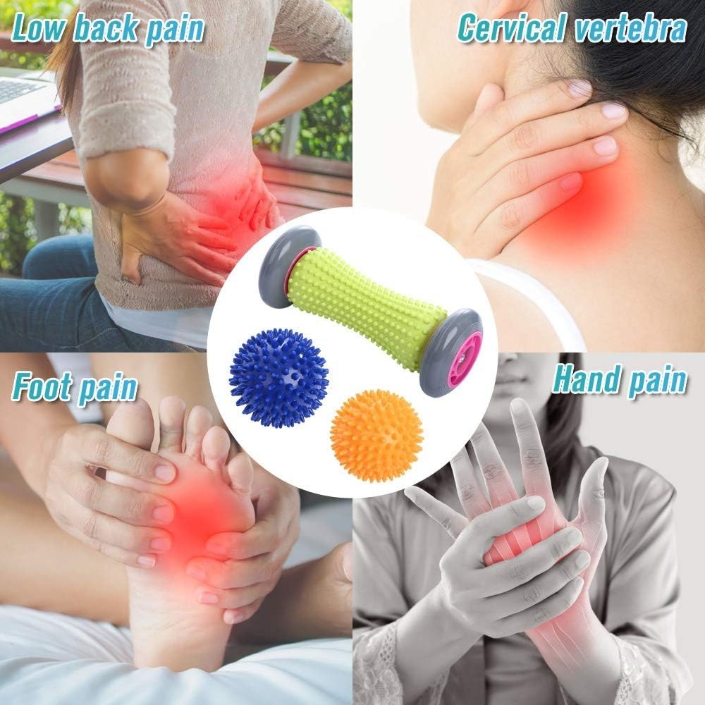 Luxury Foot Roller & 2 Spiky Massage Balls – Enhance Circulation & Relax Muscles