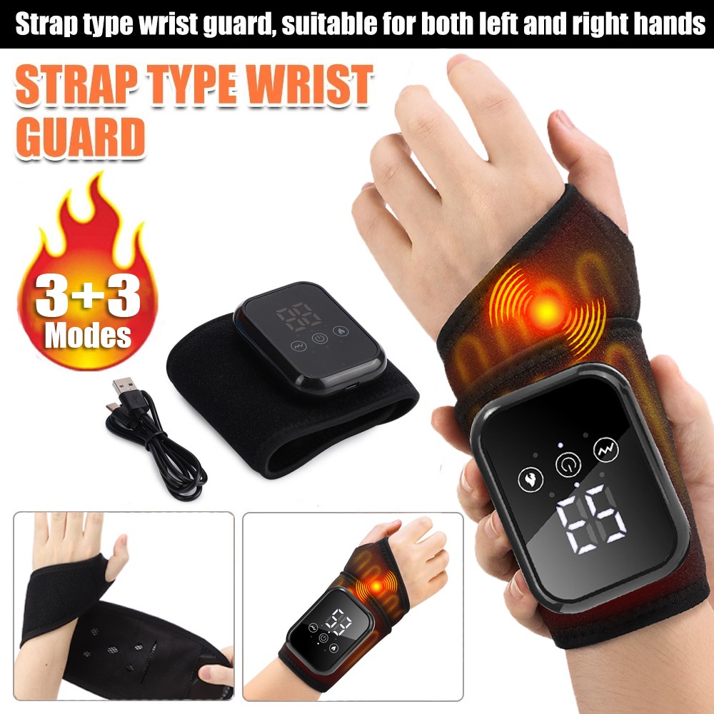 Electric Heating Hand Wrist Guard Vibration Massage Hot Compress Wrist Brace