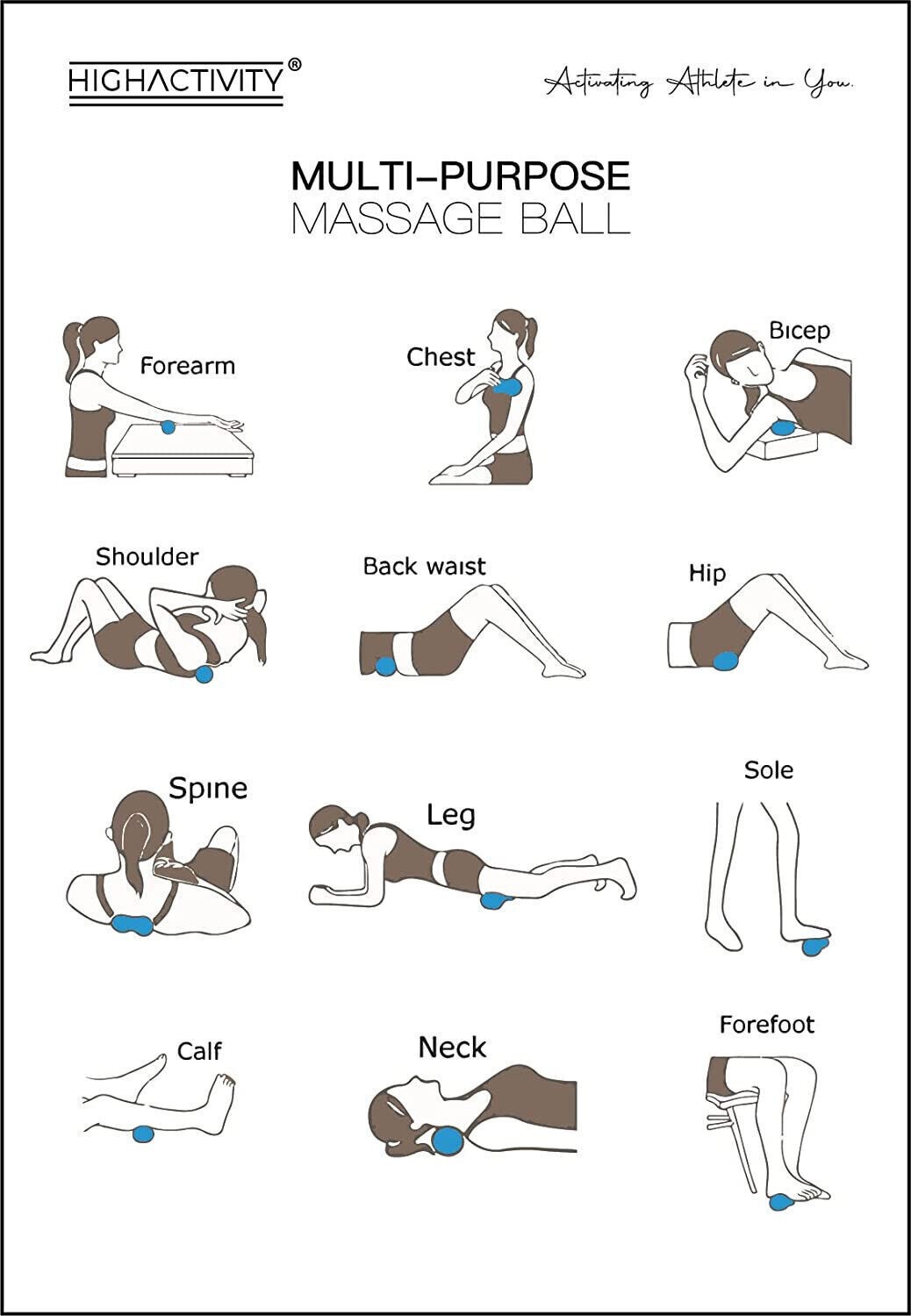 100% Natural Cork Massage Ball For Pain, Workout Recovery, MultiPurpose 65mm
