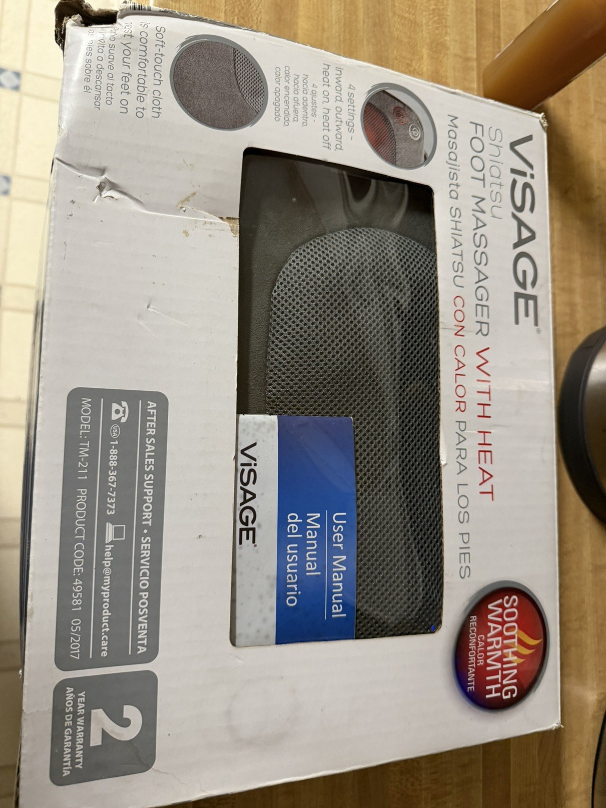 Visage Shiatsu Foot Massager With Heat New