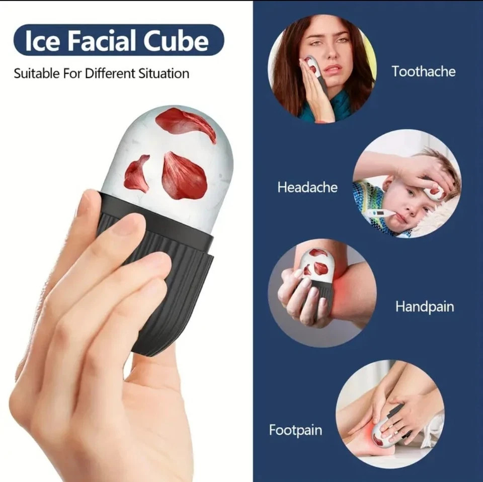 Ice Face Roller Facial Massager Skin Care Tool Eye Puffiness Cooling Roller