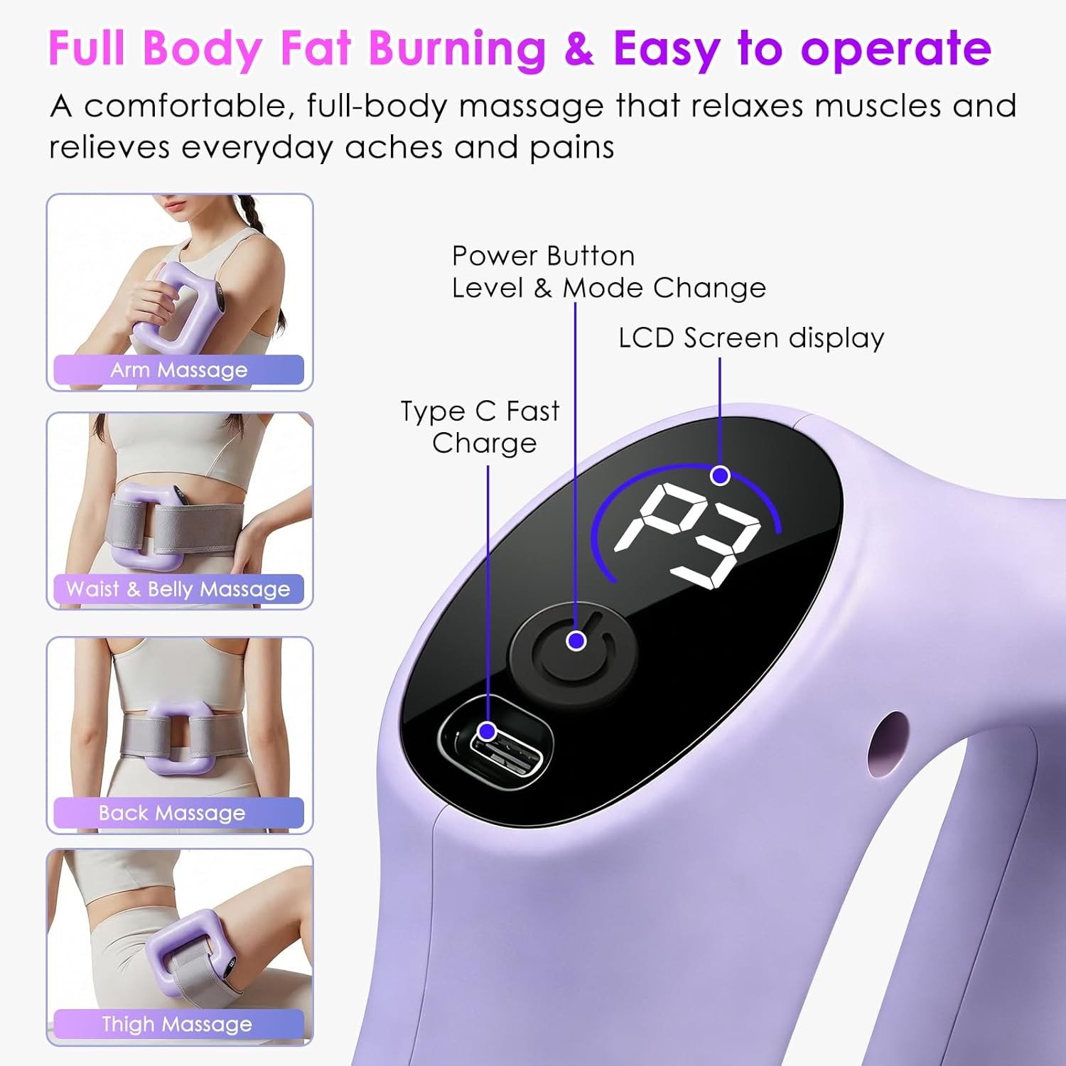 Electric Full-Body Fascia Ring, Full-Body Fascia Ring Massager with Adjustable S