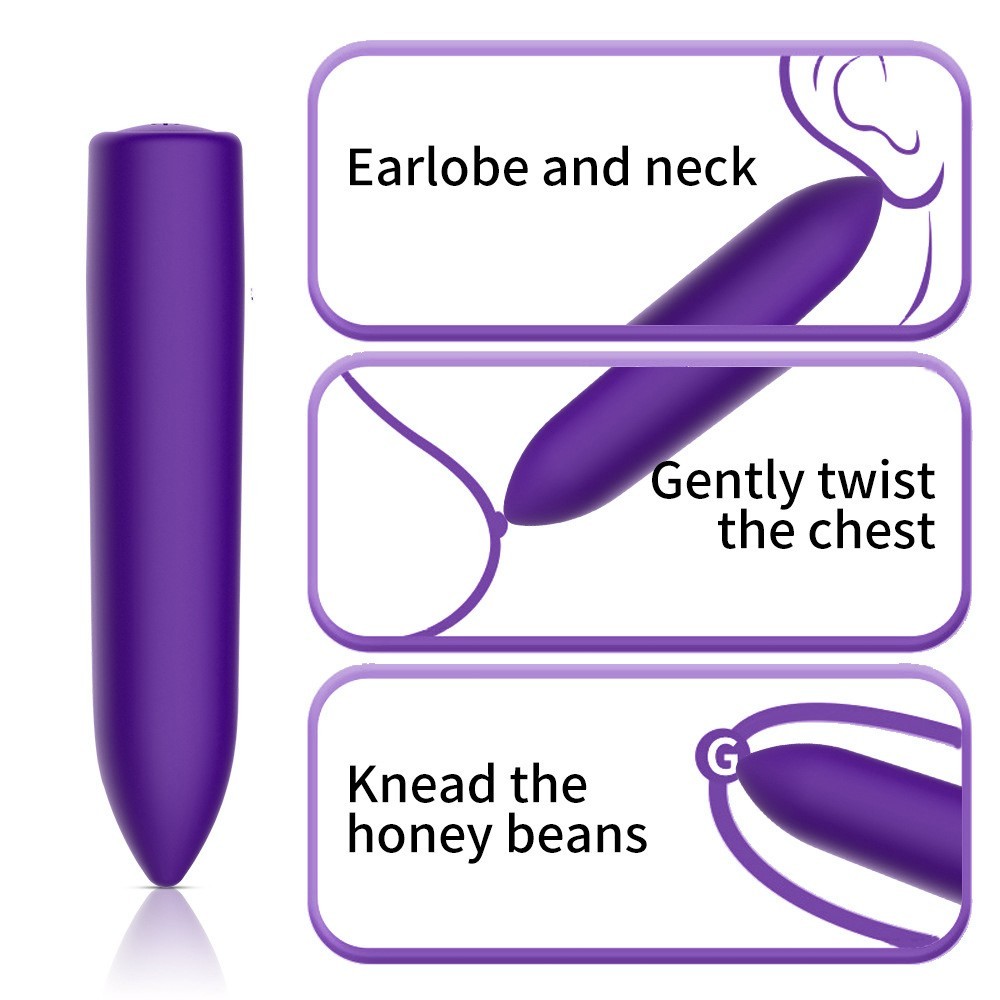 Women Mini Powerful Bullet Shape 10 Speed Vibrating Neck Body Massage Personal