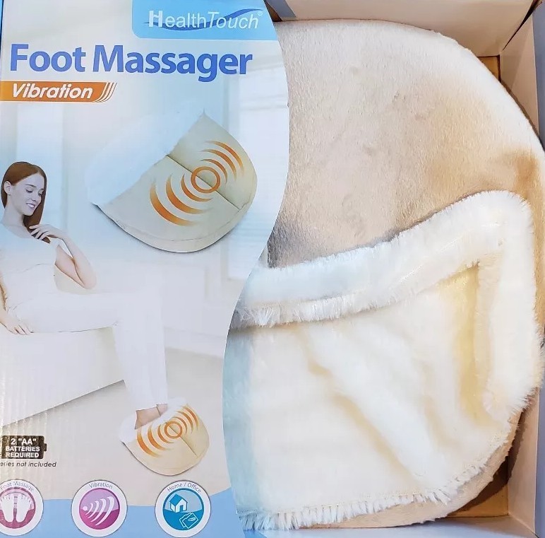 Health Touch Brand ~ Foot Massager ~ Vibration ~ Tan & Cream Color