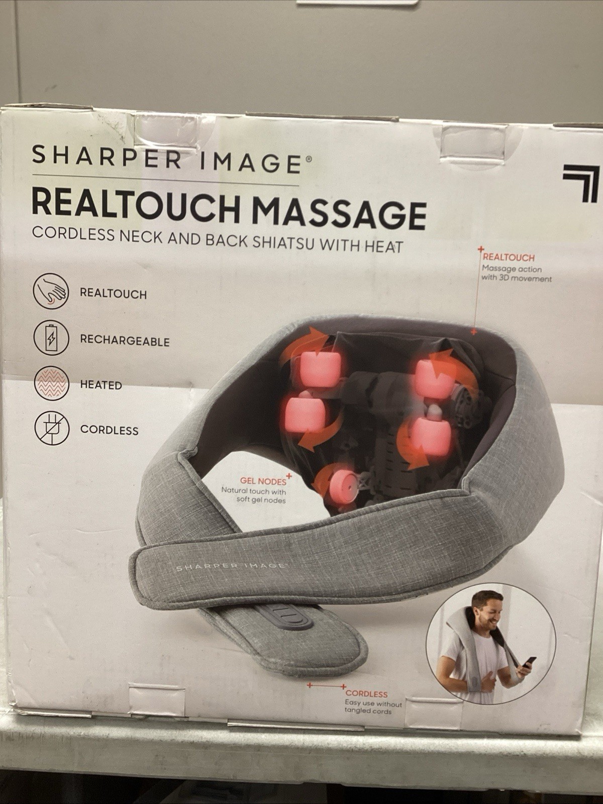 Sharper Image Shiatsu Massager with Heat – Sore Muscle Relief – Open Box