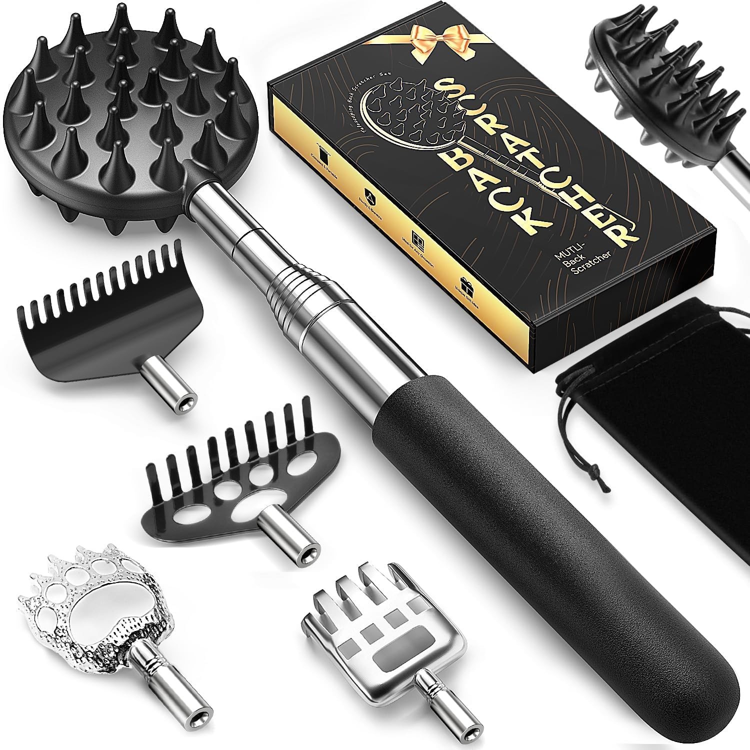 Telescoping 5-In-1 Luxury Back Scratcher with Gift Box – Stress Relief Essential