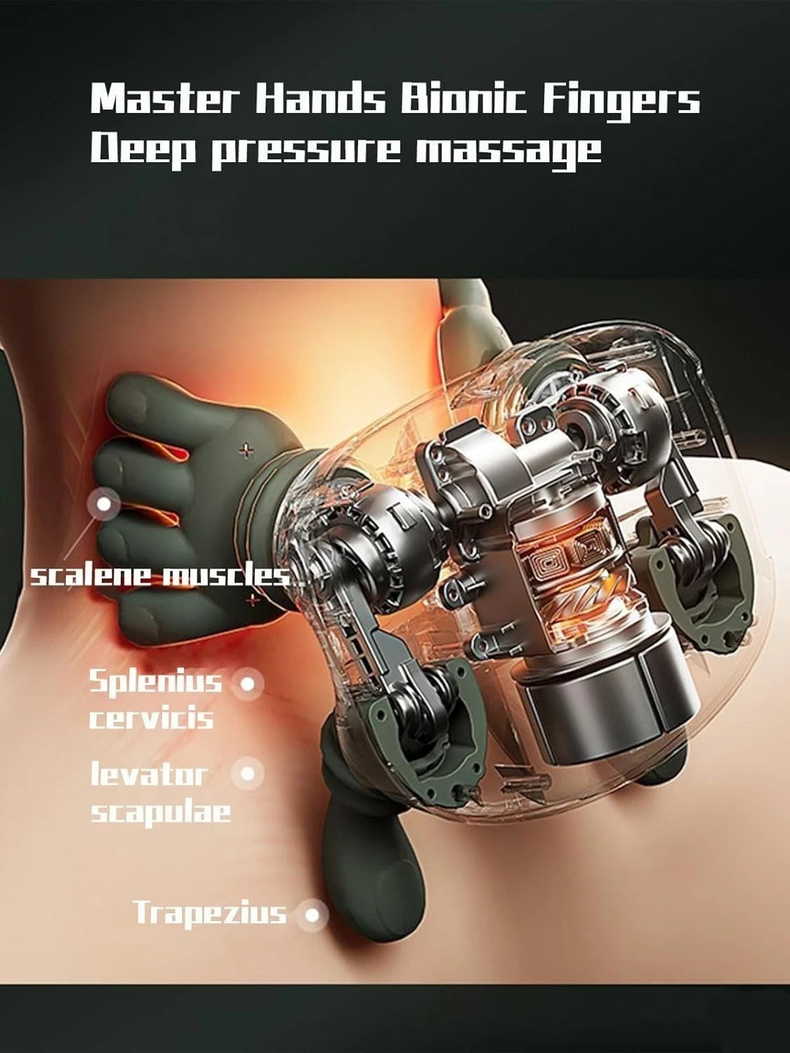 4D Bionic Neck Shoulder Massager Deep Kneading Heat Therapy