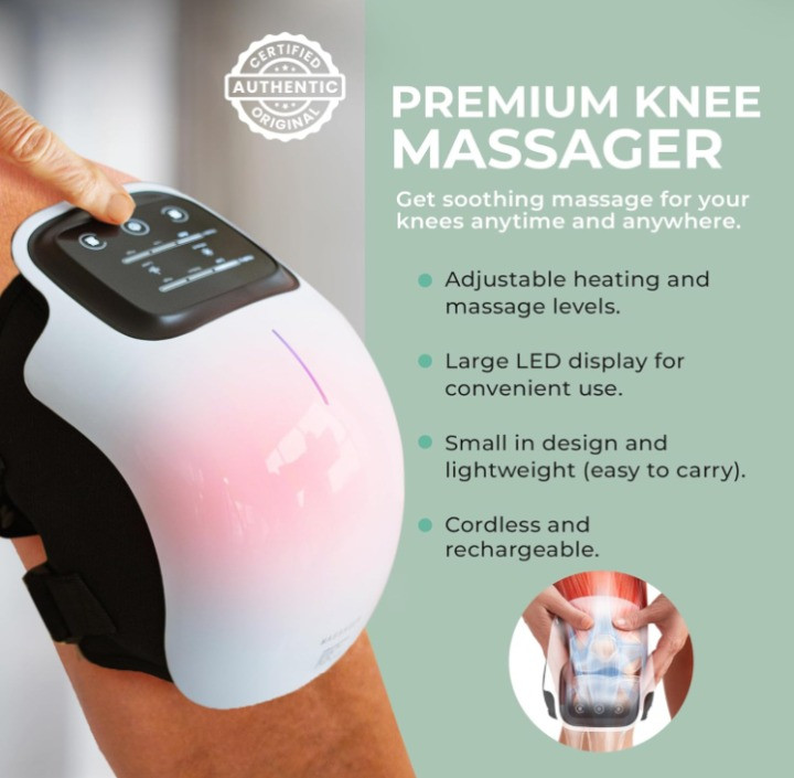 Masajeador de rodilla portátil calor luz roja alivio rigidez muscular, Nuevo