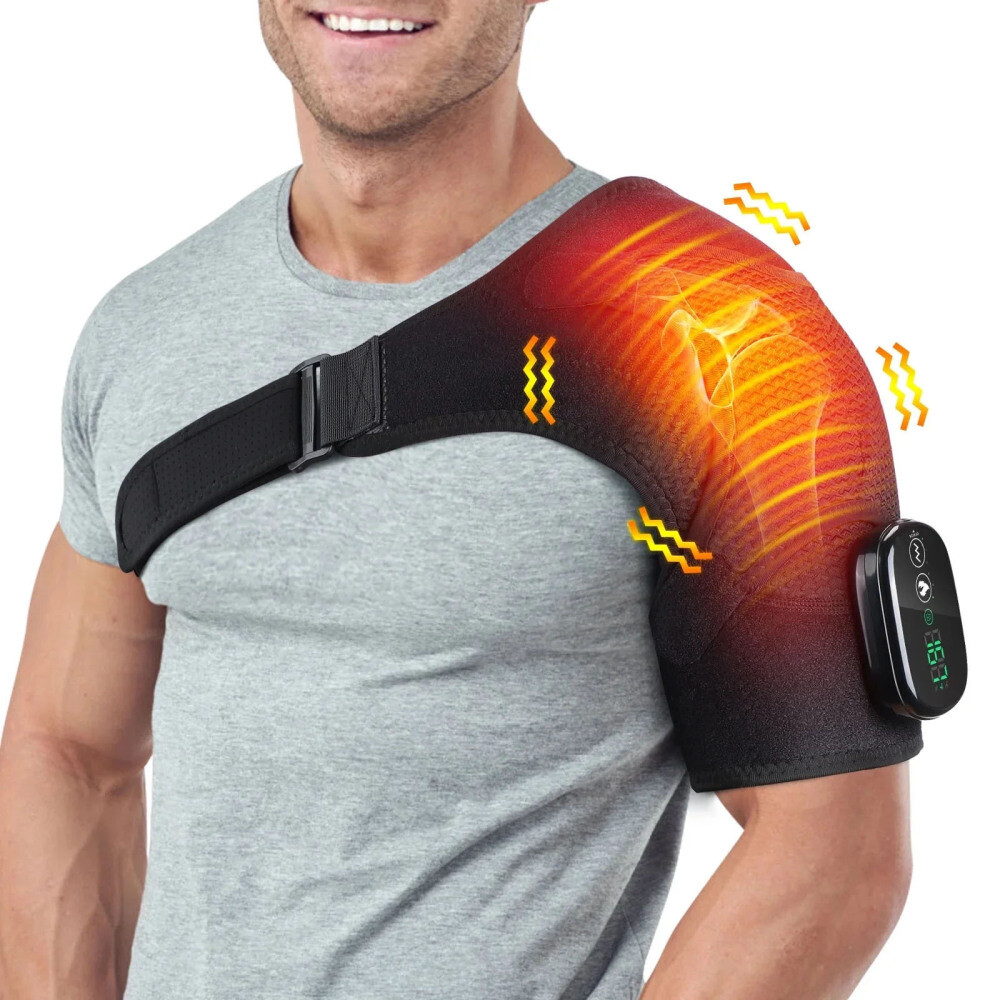 Heated Shoulder Wrap, Shoulder Massager with Vibration Heating For Pain Relief