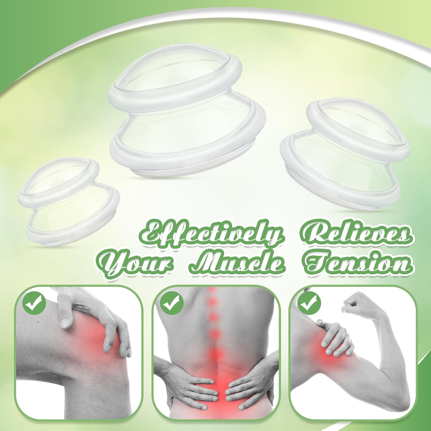 6PCS Cupping Therapy Set Silicone Cupping Therapy for Joint/Muscle Pain 3 Sizes