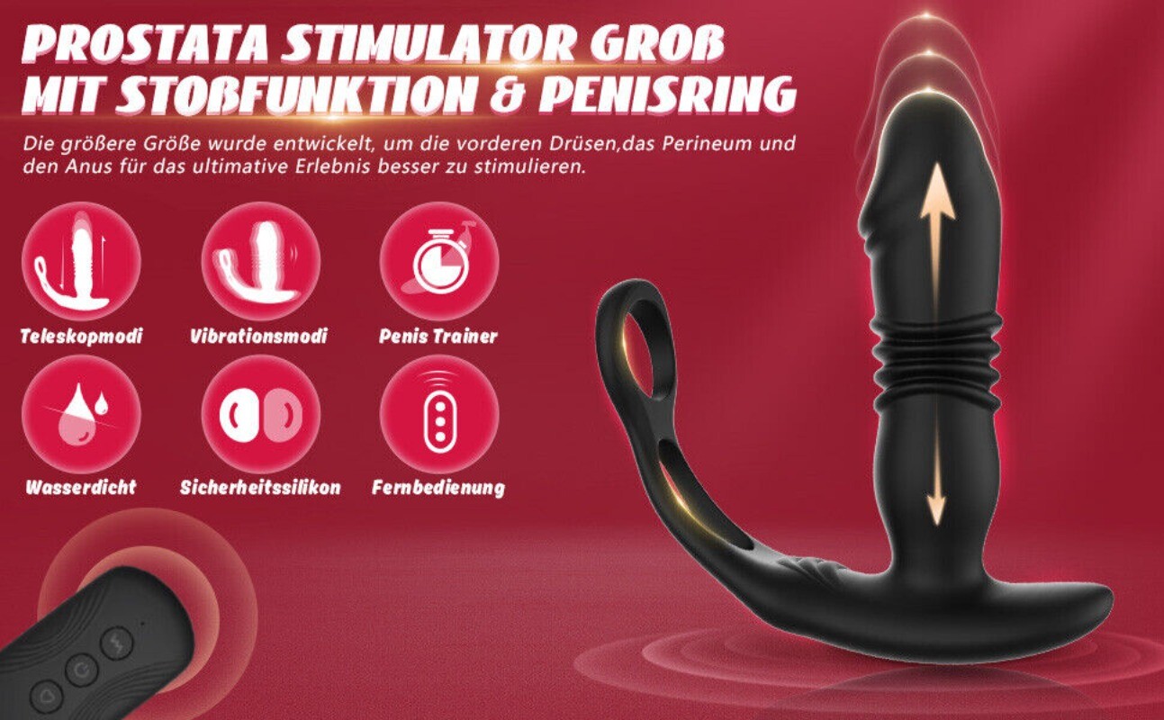 Remote Powerful Flapping Prostate Massager Dual Motor Male Waterproof Vibrator F