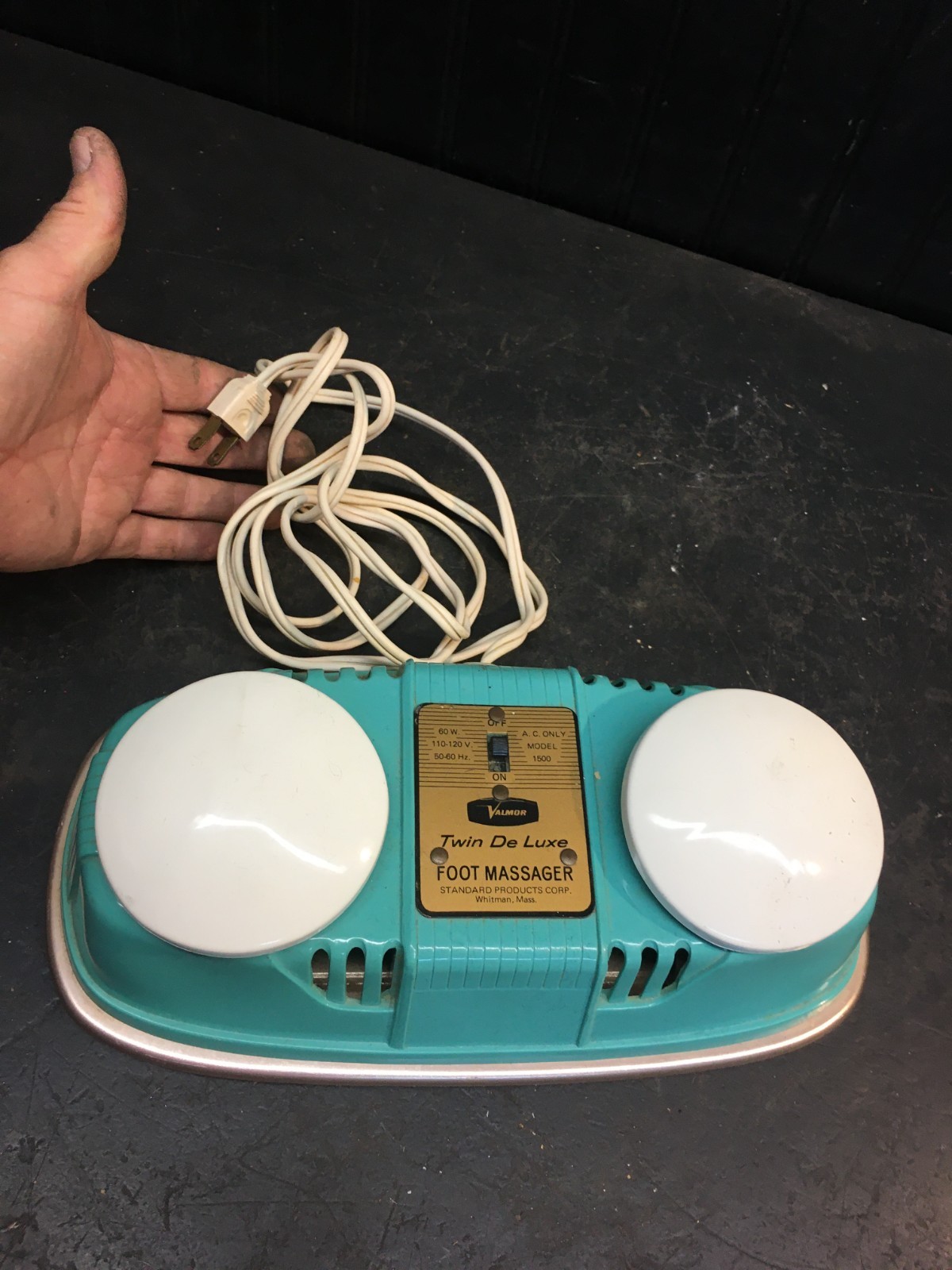 Retro Dr. Scholls Foot Massager Vintage Mint Green Electric TESTED WORKS!