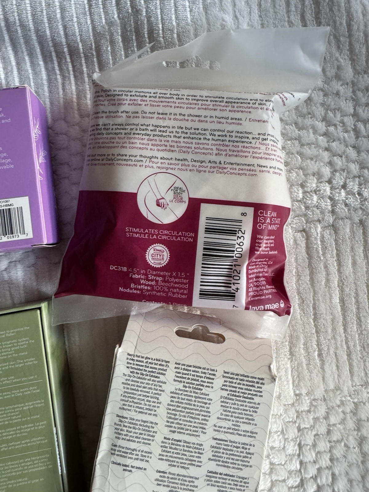 LOT: Daily Concepts Jade Facial Roller, Brush, SPA Headband, Afterspa Exfoliator