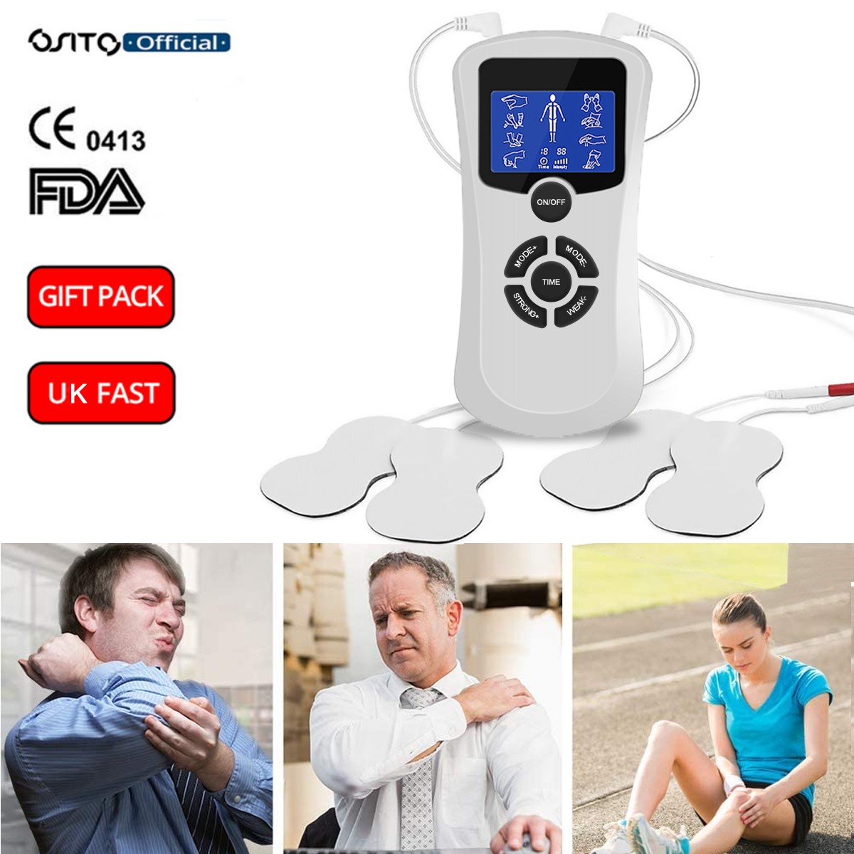 TENS Muscle Stimulator EMS Dual Channel KNEADING&SHIATSU Therapy Pain Relief
