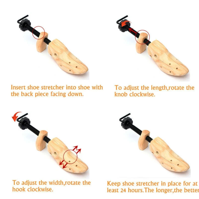 2 Pack!! Of 2- way Wooden Shoe Stretcher Adjustable Expander FOR MENS Sizes 8-12