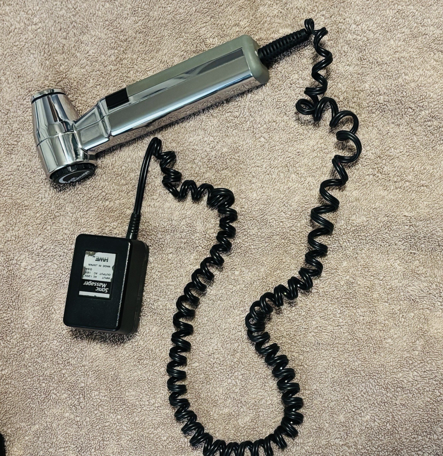Vintage Sonic Massager 3 Massage Heads & Zipper Case& Tested Working