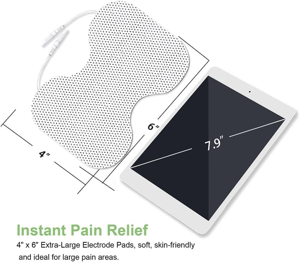 Extra Large Butterfly TENS Unit Electrode Pads – Reusable 4×6″ for Back, Shoulde