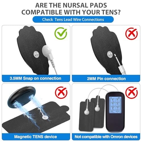 TENS Unit Electrode Pads 20 Pack 3.5Mm Snap EMS Replacement Pads