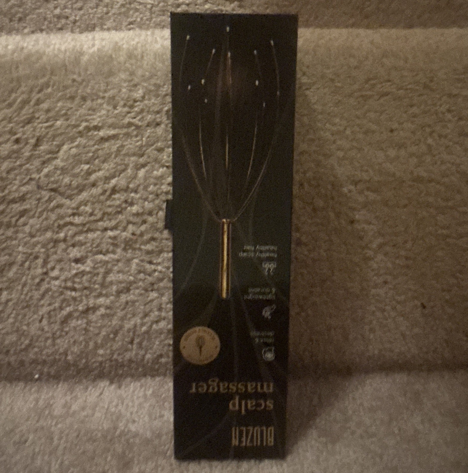 BLUZEN Head & Scalp Massager, Black Manual Handheld w/ 12 Dynamic Flexible Nodes