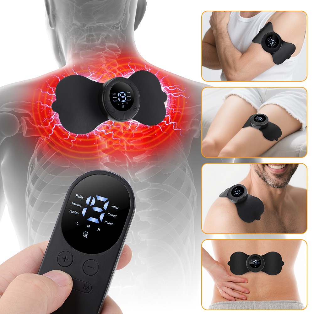 Wireless Heating Pulse Muscle Stimulator EMS Massager Neck Back Body Pain Relief